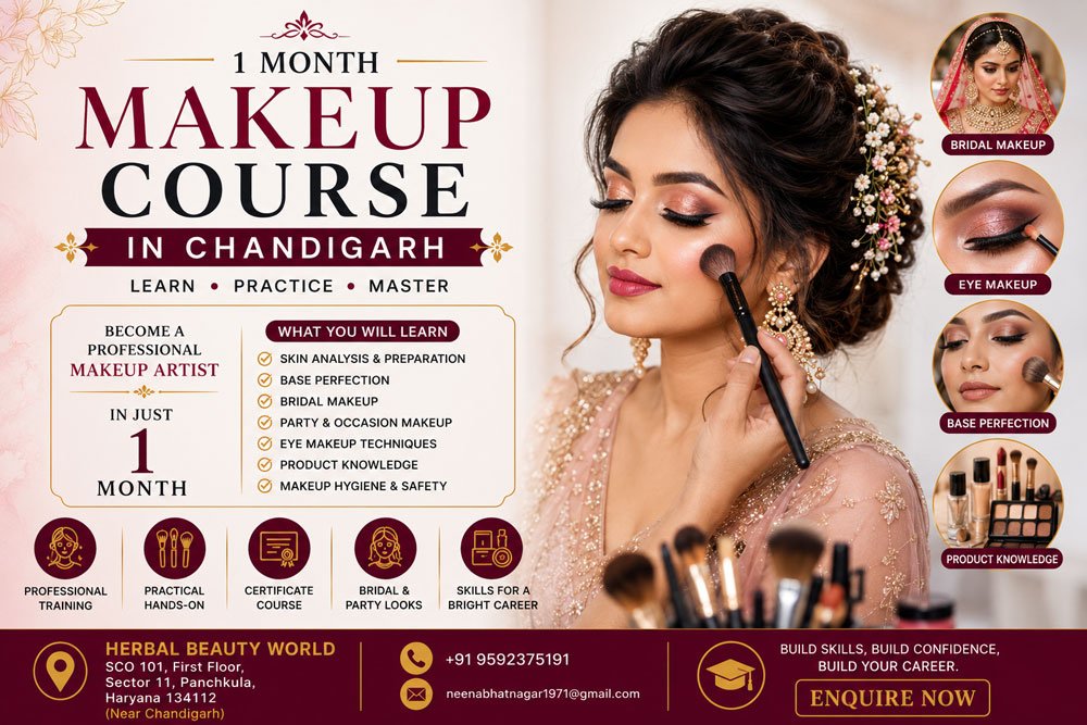 1 Month Makeup Course in Chandigarh with Professional Training