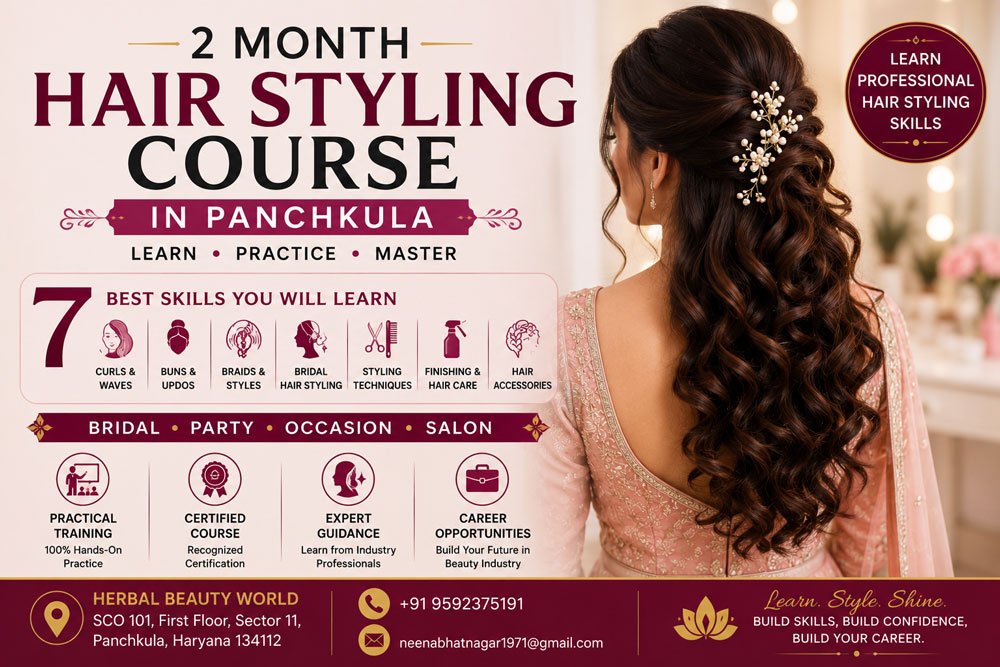 2 Month Hair Styling Course in Panchkula at Herbal Beauty World