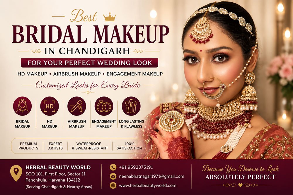 Best Bridal Makeup in Chandigarh at Herbal Beauty World