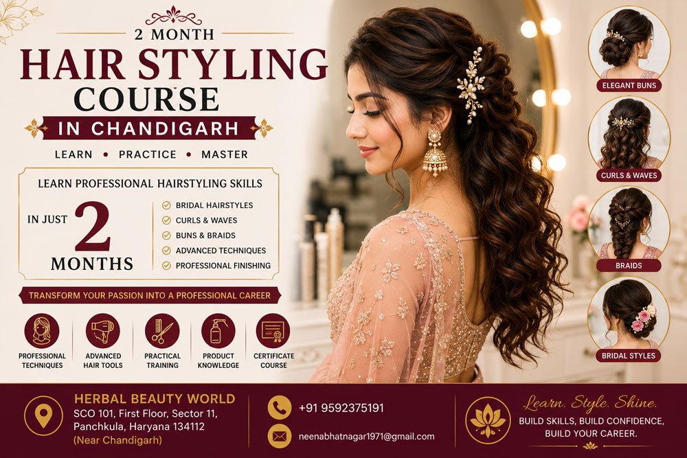 2 Month Hair Styling Course in Chandigarh with Practical Training