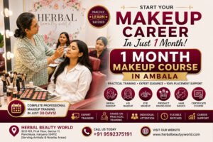 1 Month Makeup Course in Ambala with Professional Bridal & HD Makeup Training