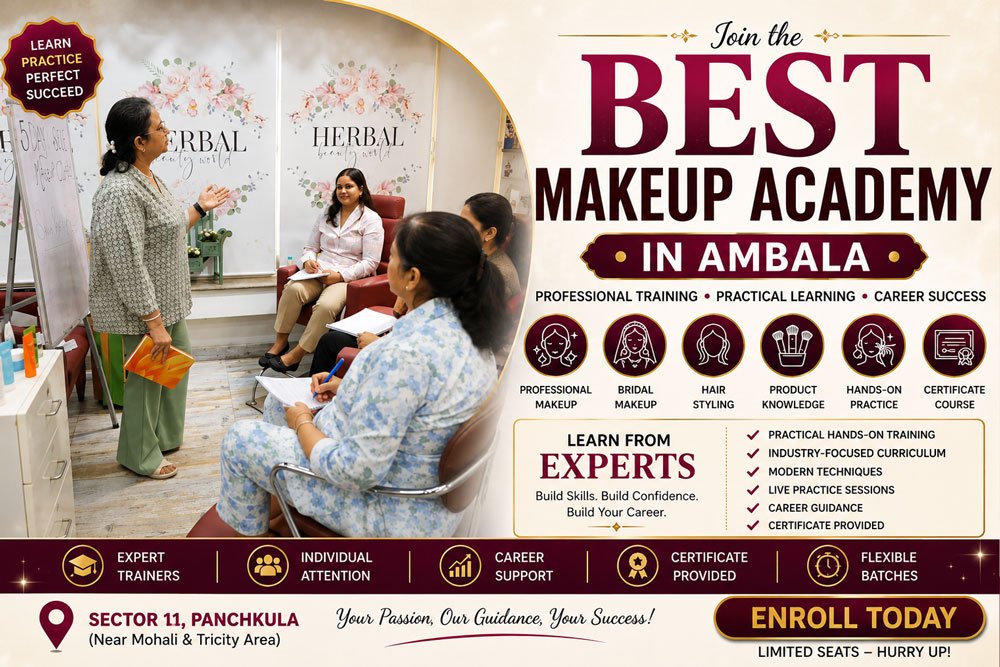 Best Makeup Academy in Ambala with Practical Makeup Training and Expert Beauty Classes