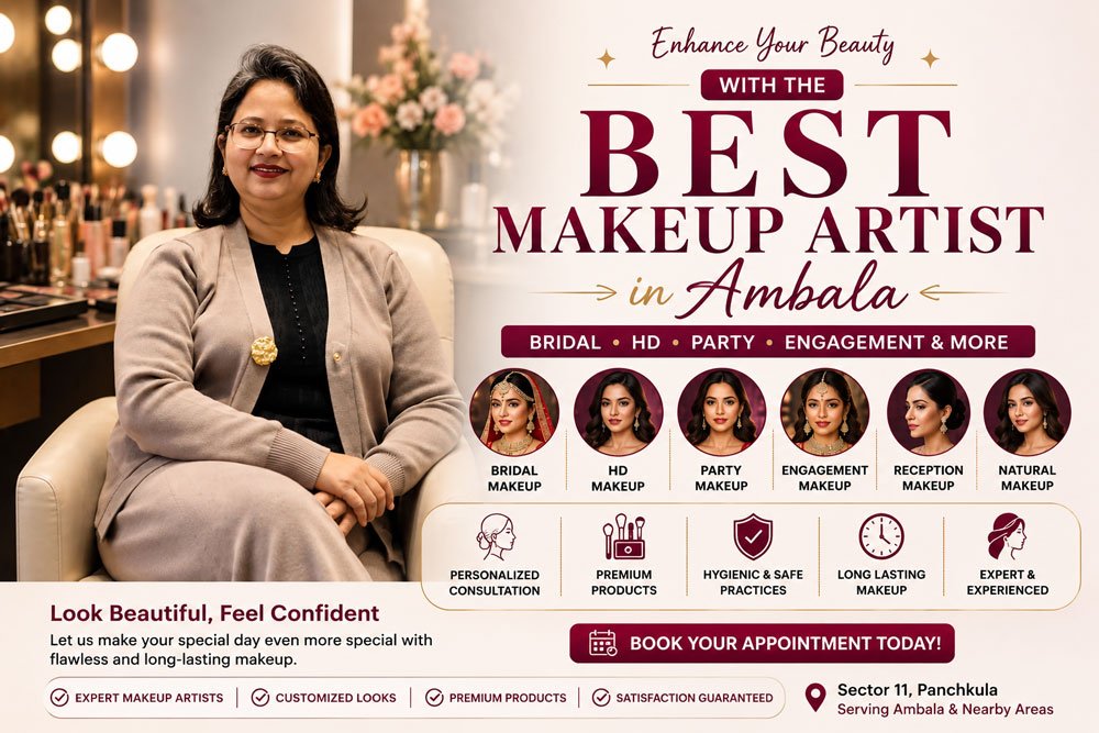 Best Makeup Artist in Ambala for Bridal, HD & Party Makeup Services