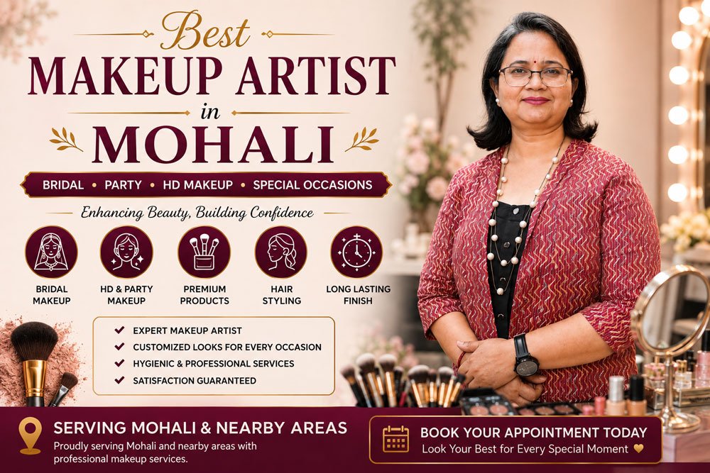 Best Makeup Artist in Mohali for Bridal, HD & Party Makeup Services